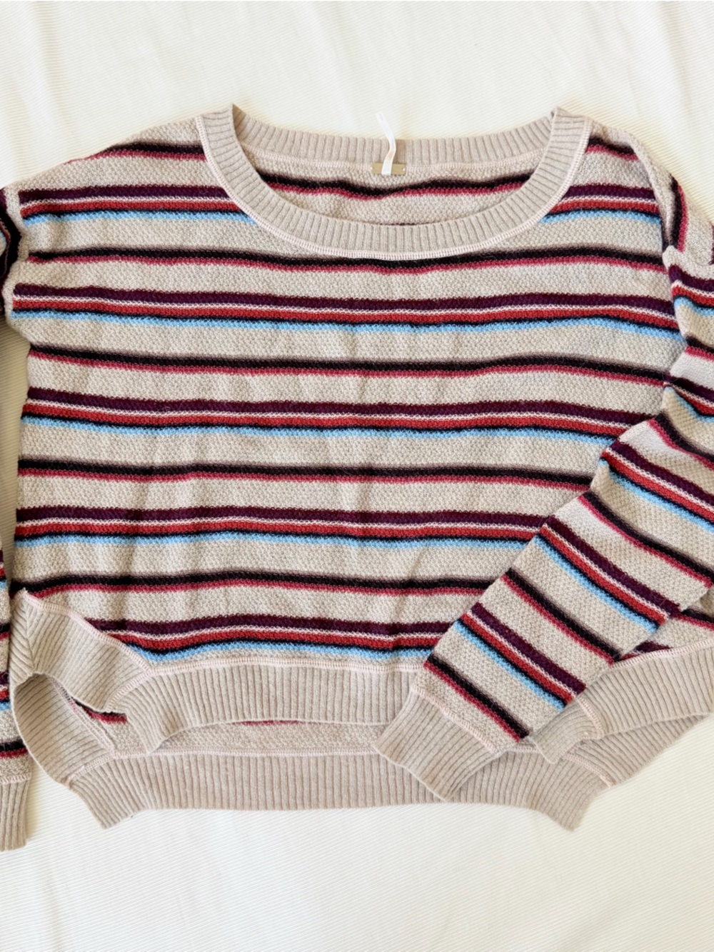 Free people Womens Sweater Top Longsleeve Striped Boho Casual Small S